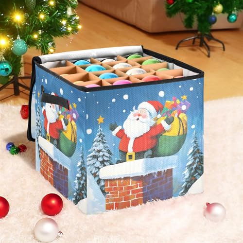 Rangement décorations de Noël grande capacité 64 boules avec bac à couvercle