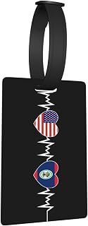 America Belize Flag Travel Baggage Bag Tags Unique Luggage Tags ID Label Address Card for Travel Bag Suitcase