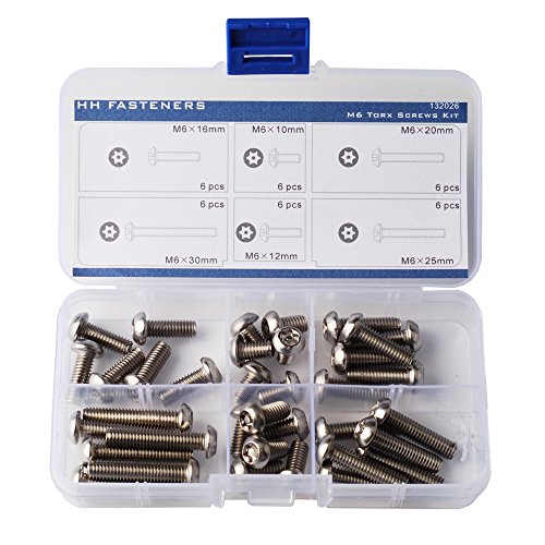 M6 Pin-In-Torx Security Screws Assortment Kit Stainless Steel,Pack Of 36-Piece #TOP2