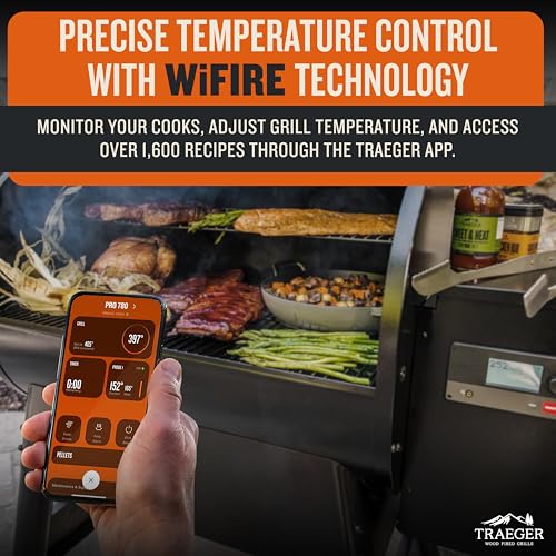Traeger Grills Pro 780 Wood Pellet Smoker Grill, 6-in-1 BBQ Pellet Grill Combo, WiFi and App-Connected Electric Smoker, 780 Square Inches of Grilling Area, Temperature Control, Black Finish - Image 5