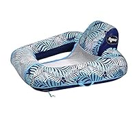 Aqua Zero Gravity Pool Chair Float – Inflatable, Heavy-Duty Adult Pool Chair for Floating – Blue Fern
