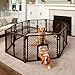 MyPet 8-Panel Petyard Passage: 6.5 ft. Wide 26 in. Tall Brown Freestanding Customizable Folding Pet Enclosure with Lockable Pet Door; Indoor/Outdoor Puppy Playpen Made in USA