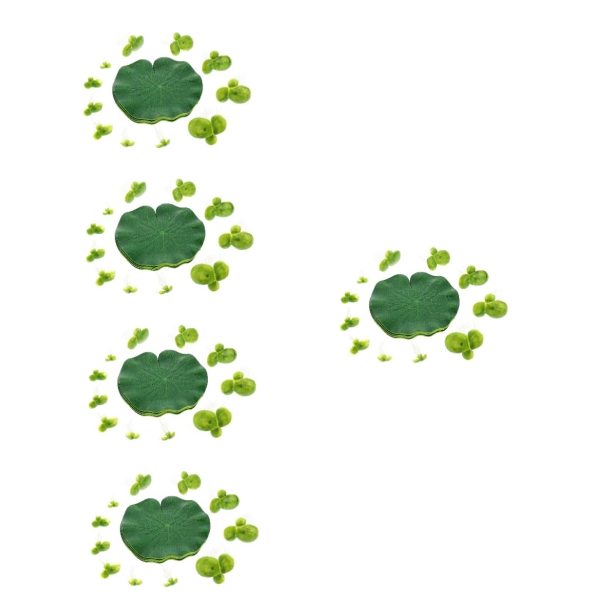 Kisangel 5juegos Planta Acuática Artificial De Flotante para Decoración De Acuarios Duckweed Lirio Accesorio Realista para Ponds y Peceras