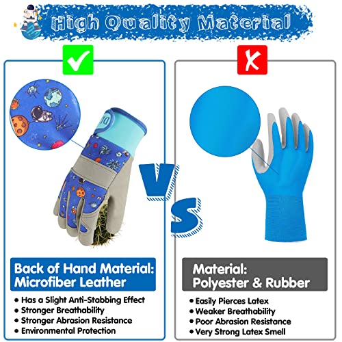Dly Kids Gardening Gloves Age 3-6 Year Old, Kids Work Gloves, Toddler Gardening Gloves For Kids, Non-Slip Leather Breathable 3D Air Cotton Children Gardening Glove, Xs #TOP1