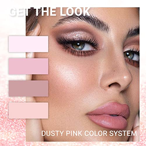 Amy's Diary Eyeshadow Palette Glitter Eye Shadow Makeup 4 Colors,Warm Brown Pink Eyeshadow Shiny Sparkle Shimmer Glitter Eyeshadow Waterproof Pallete,Sliver Glitter Eye Eyeshadow Make Up (02) #TOP4