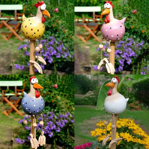 Generisch Décoration de jardin en forme de poule, faite à la main, statue de jardin décorative, poule, statue de jardin, terrasse, résistante aux intempéries