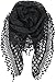 KMystic Lace Triangle Sheer Scarf (Black)