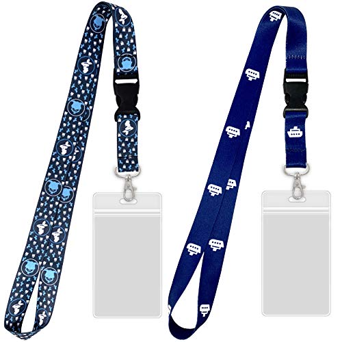 Cruise On Lanyards with ID Holder (2 Pack), Mermaid & Cruise Ship Design for Key Cards (Gray & Blue), Waterproof & Durable for 2026 & 2027, Ideal for Carnival, Royal Caribbean & Disney