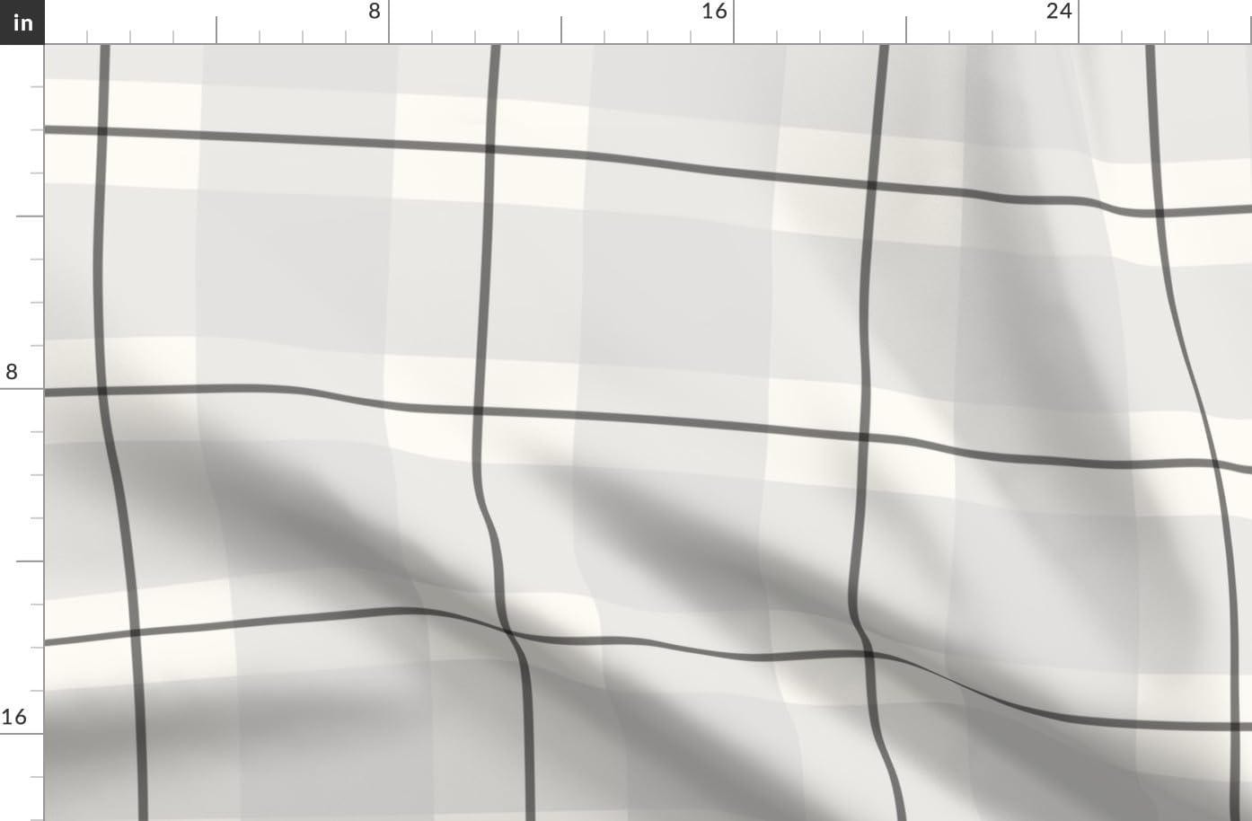 Spoonflower Fabric - Plaid Tartan Large Scale Neutral Classic Gray Boys Room Library Home Printed on Organic Cotton Sateen Fabric by The Yard - Sewing Quilting Apparel Home Decor