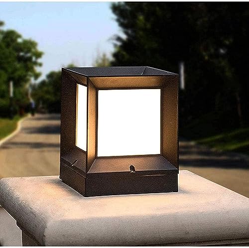 Image of SINOMAN Exterior Gate Light Outdoor Waterproof Post Lamp with Wide Glow Design Decorative Fence and Entrance Lighting for Home, Villa, or Garden (Without Bulb)