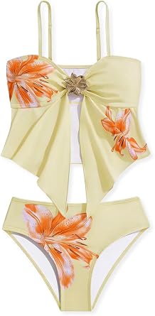 Girls Swimsuits 2 Piece Bathing Suit Floral Swimwear 11-15 Years Beach Sport Halter Tankini