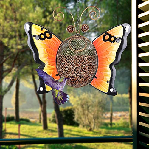 Wild Bird Feeders Metal Hanging Wild Bird Seed Feeder Butterfly Garden Yard Outdoors Decoration