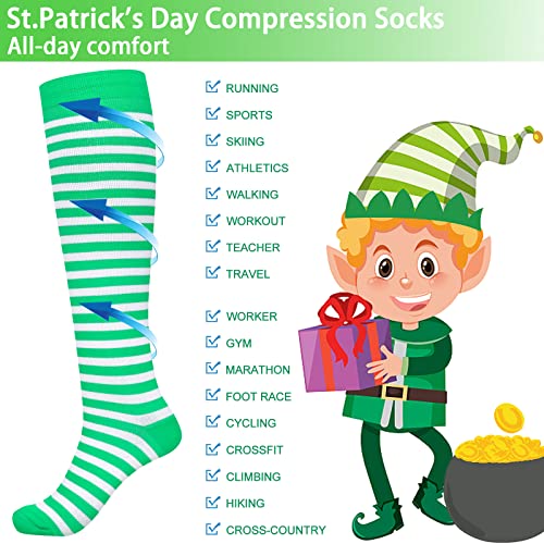 Compression Socks Women And Men Circulation, 4 Pairs 15-20Mmhg Knee High Compression Socks For Running, Travel, Athletic, Nurses #TOP1