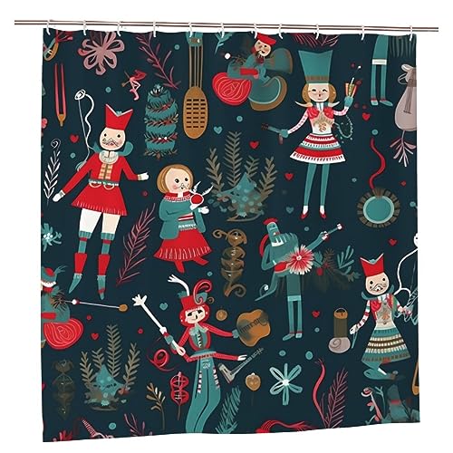 Rideau de douche ballet de Noël pour décoration de bain
