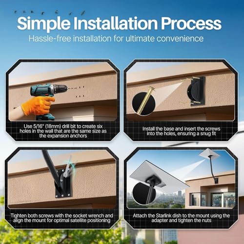 TNP Pole Mount Kit for Starlink Gen 3, 30-Inch Adjustable Roof/Wall Bracket - image 8