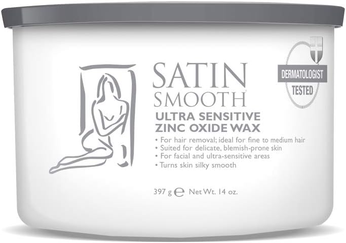 Ultra Sensitive Zinc Oxide Wax, Hair Removal for Fine to Medium Hair, Safe for Delicate & Sensitive Skin, Waxing Kit, 14 oz, 1-Pack