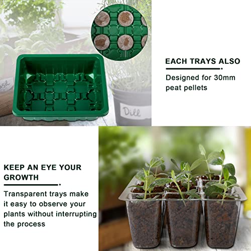 Jeria 20 Packs (240 Cell Seedling Starter Trays) Seed Starter Tray Seed Starter Kit With Humidity Adjustable Dome,Plant Germination Trays For Seeds Growing Starting Plant Starter Kit (Green And Black) #TOP5
