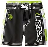 U.S. Polo Assn. Boys Solid Board Shorts With Floral Panels
