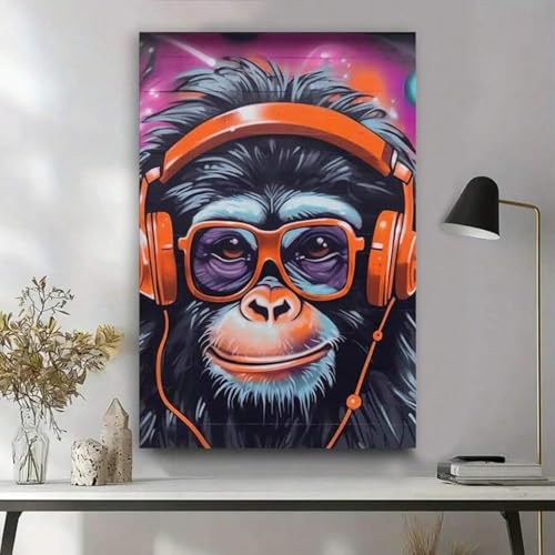 Toile graffiti orang-outan pop art pour réveiller les murs tristes d'une chambre
