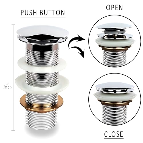 Image of Carnival Heavy Quality Full Brass Chrome Finish 6 inch Inch Full Thread Pop Up Waste Coupling 32mm For Wash Basin | Wash Basin Drain