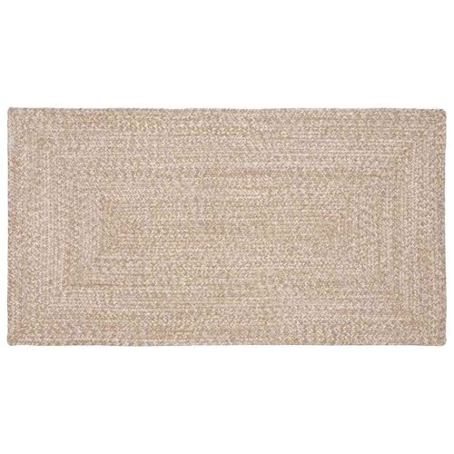 vidaXL Bereichsteppiche Natürlich und Weiß 80 x 150 cm Jute, Umweltfreundlicher Teppich fürs Wohnzimmer, handgefertigter Jute-Bodenbelag, moderne Innenraumdeko, strukturierter zeitgenössischer Teppich