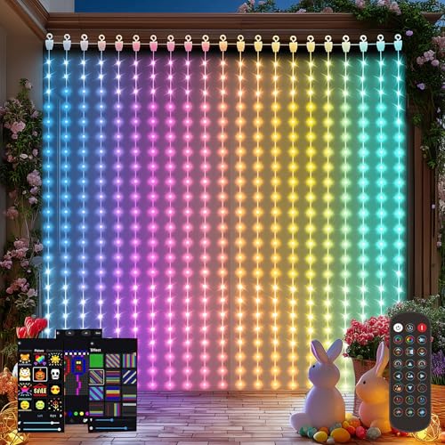 Dazzle Bright Smart Curtain Lights, 400LED 6.6FT x 6.6FT Color