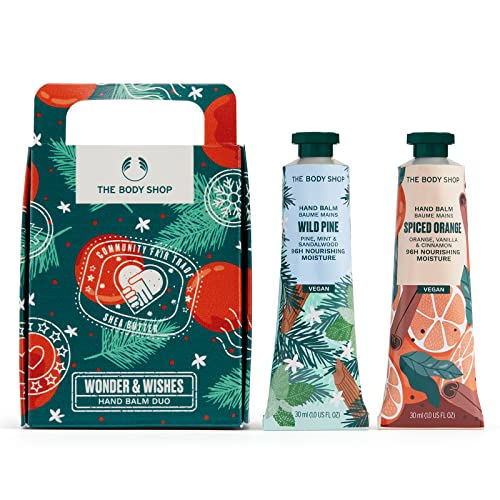 The Body Shop Wonder & Wishes Duo Gift Set, Orange & Pine Festive Holiday Hand Balms, Vegan, 2 Items, Multicolor