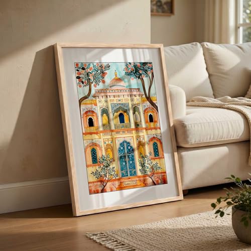 Image of kotart Madhubani Art Wall Painting Traditional Home Decoration With Frame For Living Room Bed Room Hotel Wall Decor Digital Reprint (13X17 inch)