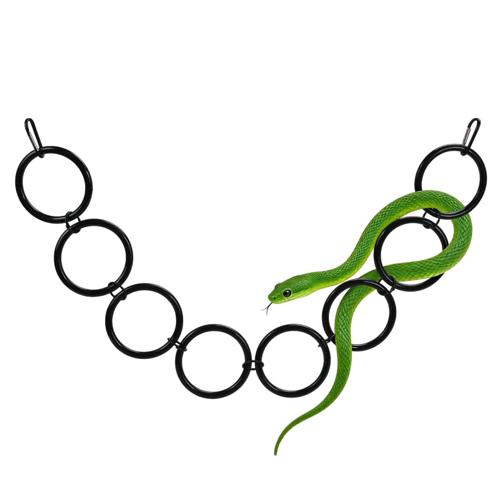 Kletterring für Schlangen, 6/7/8-Ringe Reptilien-Kletterspielzeug, Kletterkettenspielzeug mit Haken zur Befestigung im Terrarium, für Königspython, Kornnatter, Bartagame, Echsen, auch für Vogelkäfige