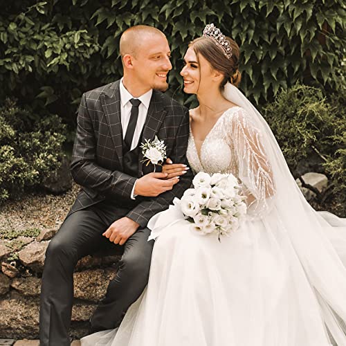 Sweetv Rose Gold Wedding Tiaras And Crowns For Women, Rhinestone Queen Tiara Headpieces For Women Crystal Hair Accessories #TOP2