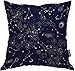 Taies d'oreiller constellation 18 'X 18' étoiles lune planète espace univers taie d'oreiller housse coton lin oreiller décoratif pour canapé-lit Écologique et pratique