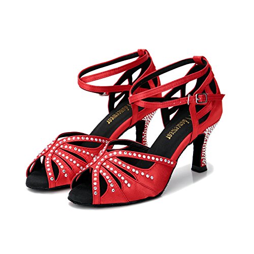 Image of TTdancewear Women Rhinestone Ballroom Dance Shoes Latin Salsa Performance Dance Shoes