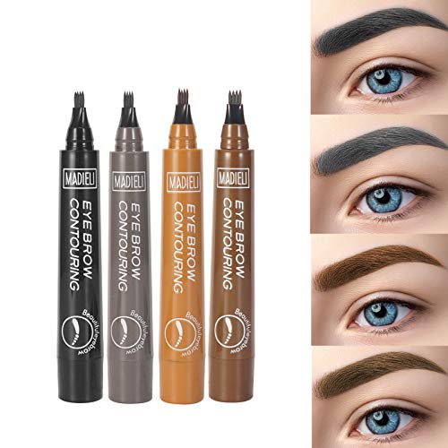 ONLYOILY Sopracciglio Penna Set-Tattoo trident sopracciglia liquido con 4 colori, impermeabile per tutto il giorno