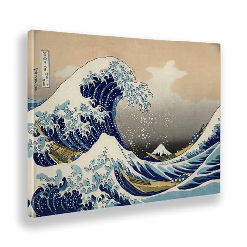 Giallobus - Impression sur toile - Hokusai - La grande vague de Kanagawa - Toile à cadre standard...
