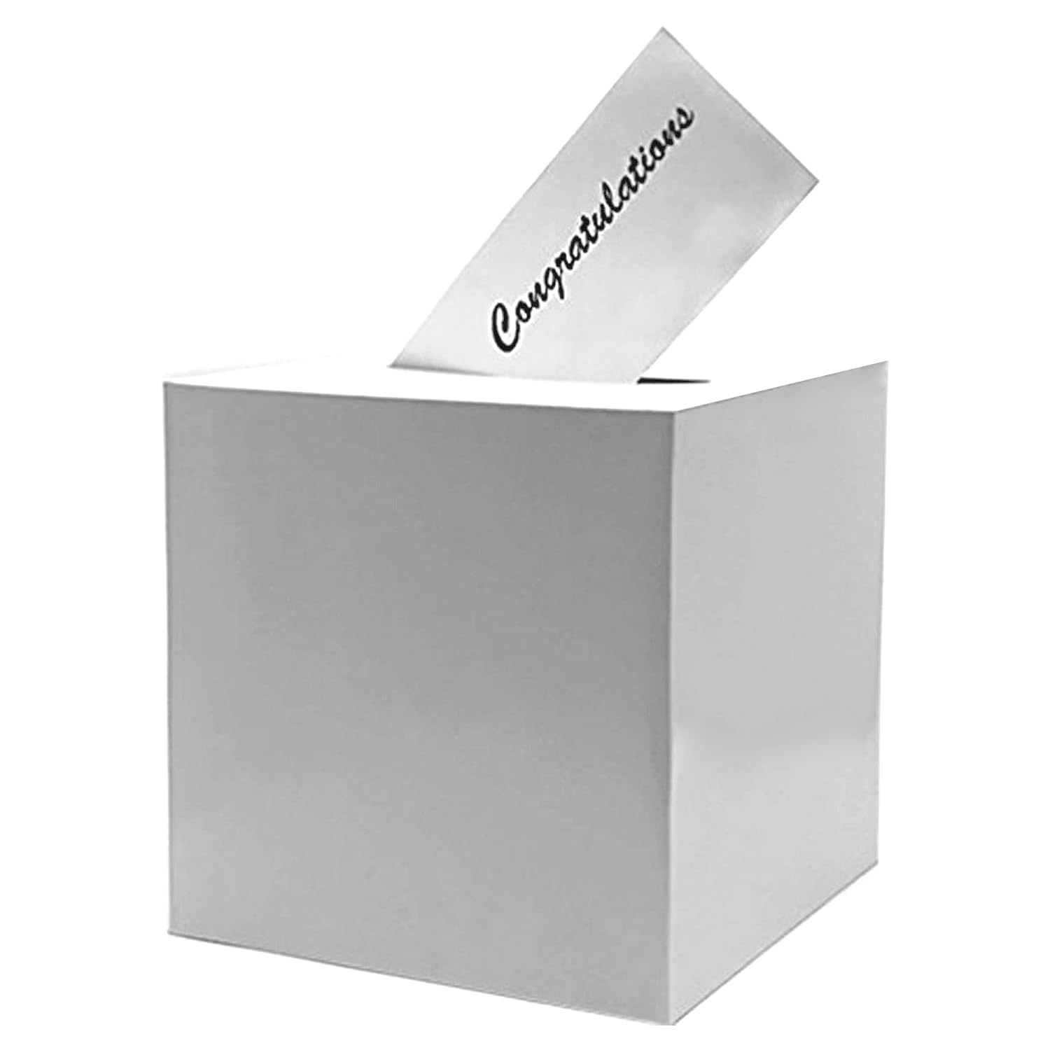 Tytroy Elegant Large 10" White Money Box Keepsake Wedding Reception Decoration Wishing Well Party Favor Ceremony Raffle Tickets (1 pc)