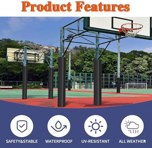 Heavy-Duty Post Protector Cush Pole Pad - Waterproof Thick Foam Cover with Hook & Loop Closure for Basement Gym & Basketball Poles - Safe & Durable Column Shield image 5
