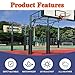 Square Basketball Pole Padding for Training, H-6ft/183cm Outdoor and Indoor Basketball Pole Pads, Waterproof Hoop Pads Crash Cushion Pads, Basketball Hoop Post Padding 7