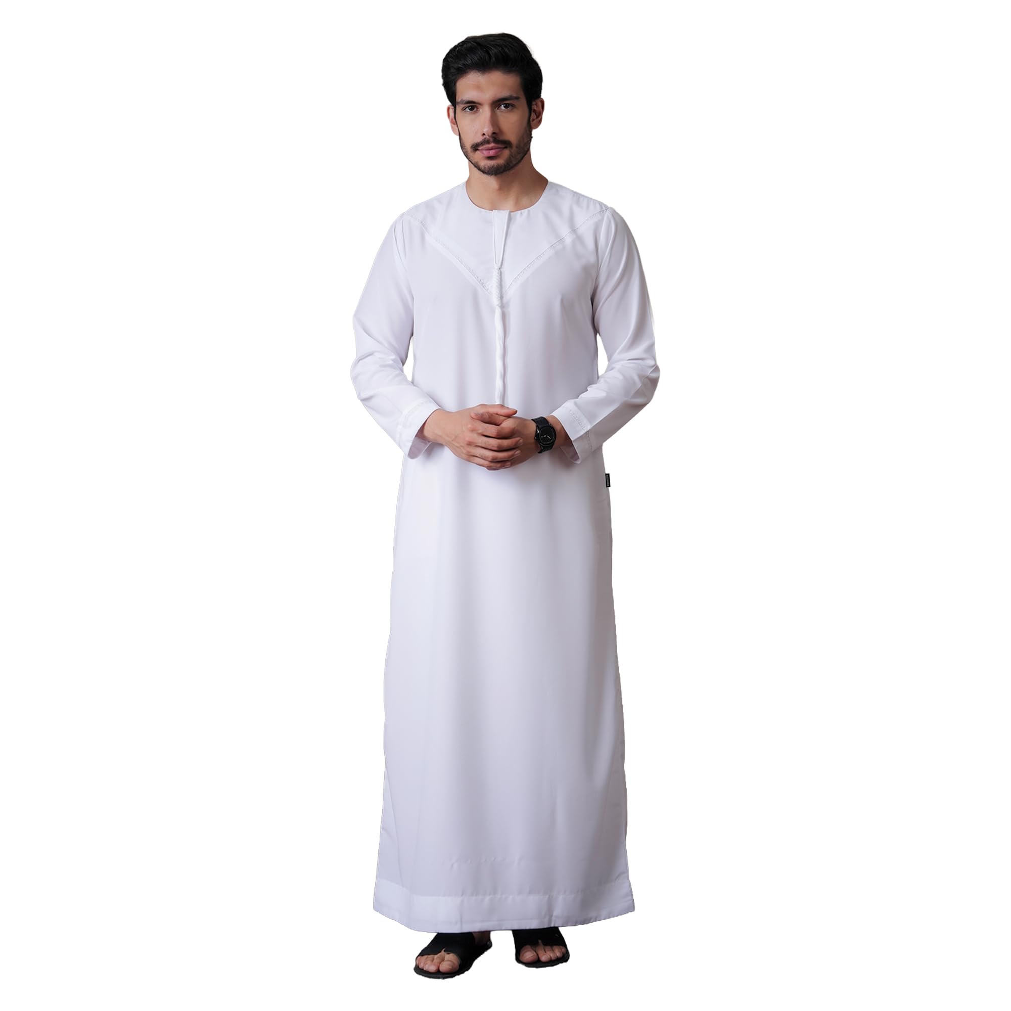 mashroo Yalin Emrati White Thobe Jubba for Men-picture-28