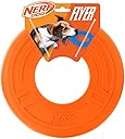 Nerf Dog Atomic Flyer Outdoor Dog Toy, 10 Inch Flying Disc Dog Fetch Toy, Rubber Dog Toy for Medium Dogs and Large Dogs, Orange