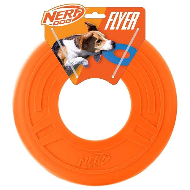 Nerf Dog Atomic Flyer - Juguete para Perros al Aire Libre, Disco Volador de 10 Pulgadas, Juguete de Goma…