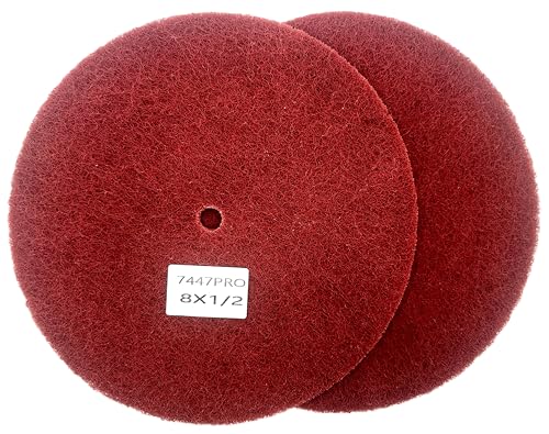 Pro-Graad 4 Pack 8” x 1/2” Very Fine 7447 PRO Non-Woven Buffing, Blending, Cleaning, Light Deburring & Finishing Discs, Pack of 4