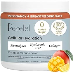 Perelel Hydration Powder, Electrolyte Supplement with Collagen & Hyaluronic Acid, Mango Lemonade Flavor, Soy & Gluten Free, Non GMO, No Added Sugar, 28 Servings
