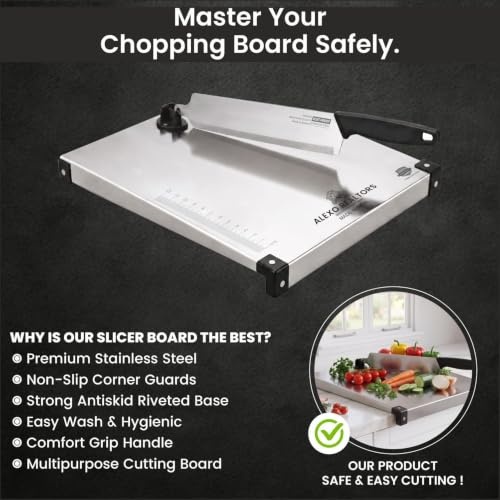 ALEXO REALTORS Stainless Steel Cutting Board with Knife - Image 7