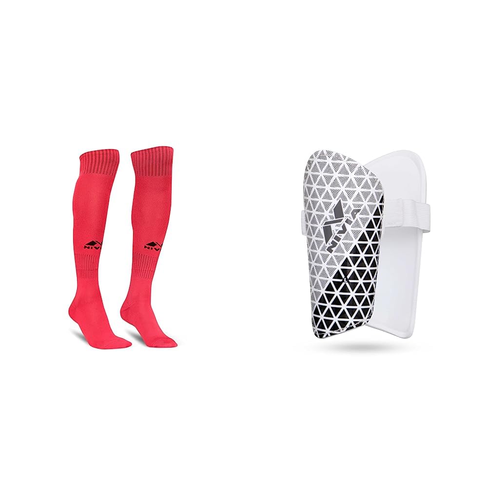 Nivia Plain Encounter Football Stockings for Men & Women, Knee Length Stockings, Football Socks, Soccer Socks, Sports Socks (Red/Black) Size-M Wisdom-2018 Plastic Shin Guard, Small (White) (B0C99NYD3P) Amazon Price History, Amazon Price Tracker