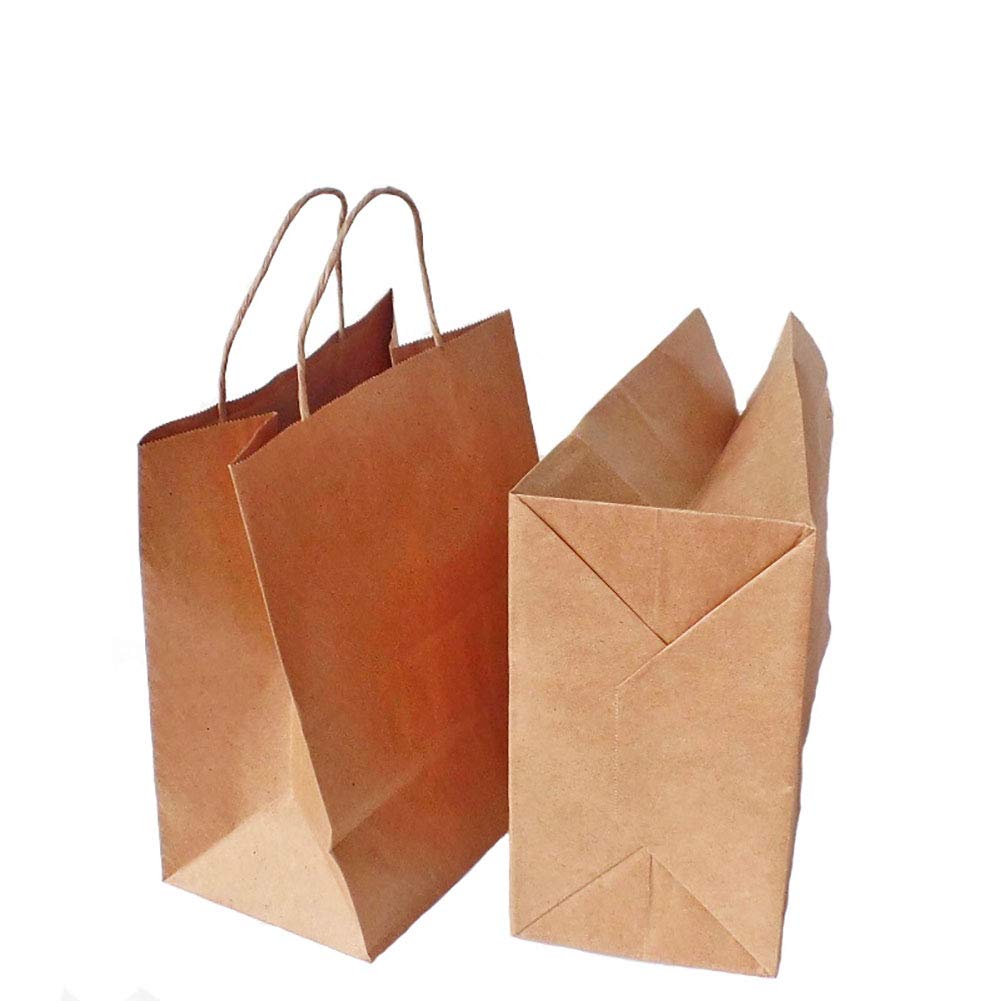 SONYANG 50-Pack Kraft Paper Gift Bags With Handles - 5.9x3.1x8.2 Inch, Red, Heavyweight 130gsm - View #8