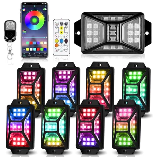 8 Pods Full Angle RGB Rock Lights