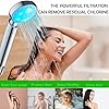 KAIREY Filtered Led Shower Head for Hard Water 7 Color Light Change Automatically Handheld Showerhead Polished Chrome with 60 Inches Stainless Steel Hose and Adjustable Bracket Filter Shower Head