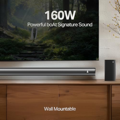 Image of boAt Aavante 2.1 1650, 160W Signature Sound, 2.1-Channel with Wireless Subwoofer, BT v5.4, Multiple Ports, EQ Modes, Bluetooth Sound bar, Home Theatre Soundbar Speaker (Premium Back)