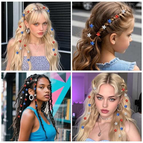 YISSION 30 unidades pinzas para cabello 4 de Julio miniatura 3