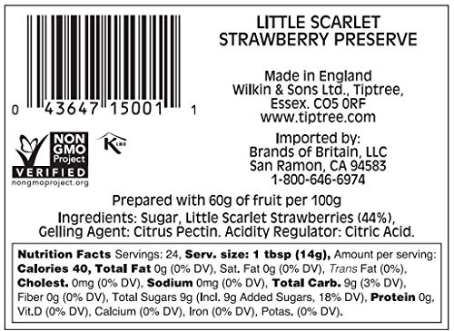 Tiptree Little Scarlet Strawberry Preserve, 12 Ounce Jar & Sweet Tip Raspberry Preserve, 12 Ounce Jar - Image 4